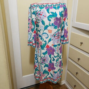 Ali Ro Stretch Dress | White Colorful Print